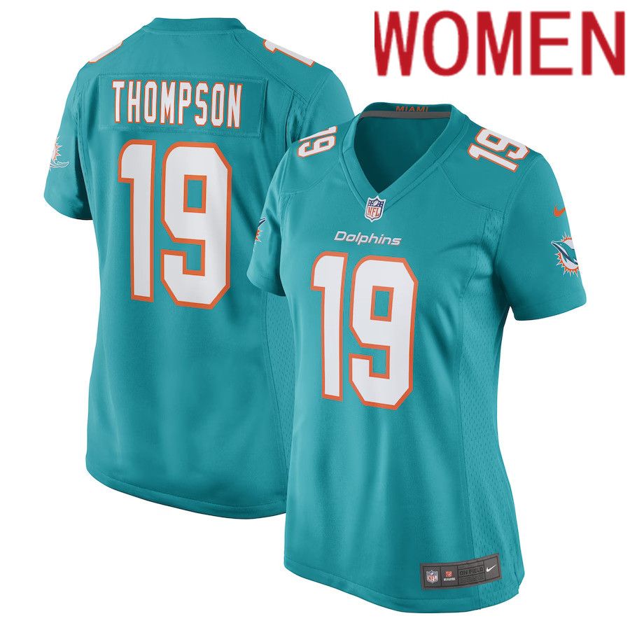 Women Miami Dolphins 19 Skylar Thompson Nike Aqua Game Player NFL Jersey